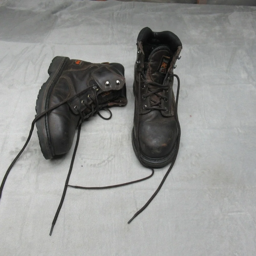 Timberland PRO‎ Mens Boots 9M Brown Leather Pit Boss Composite Toe Work Logger